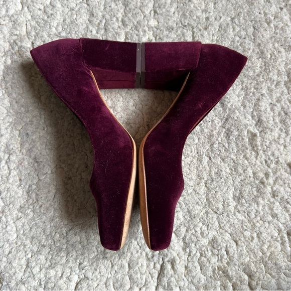 & other stories: Maroon Velvet Block Heel Slip On Almond Toe Heels Size 38 - Picture 5 of 10